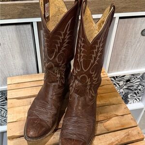 Nocona Tan Leather Cowboy Boots